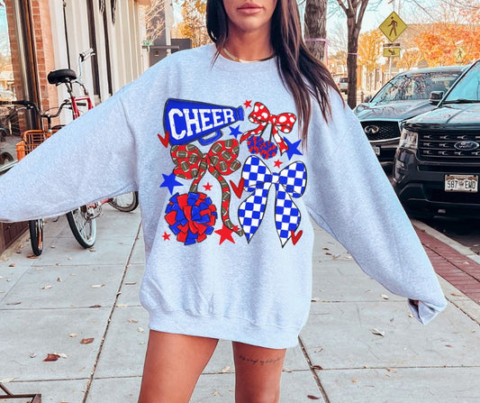 Cheer Bow Collection (royal blue/red) - DTF
