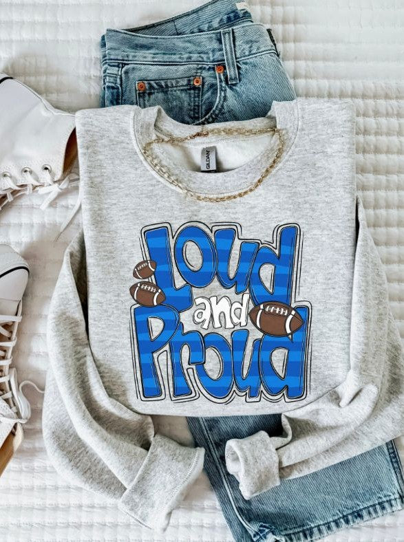 Loud and Proud Football (Royal Blue) - DTF
