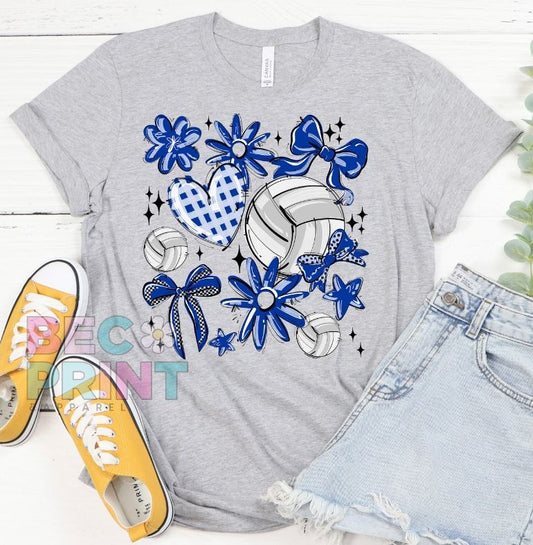 Play Ball Collage - Royal Blue (Volleyball) - DTF