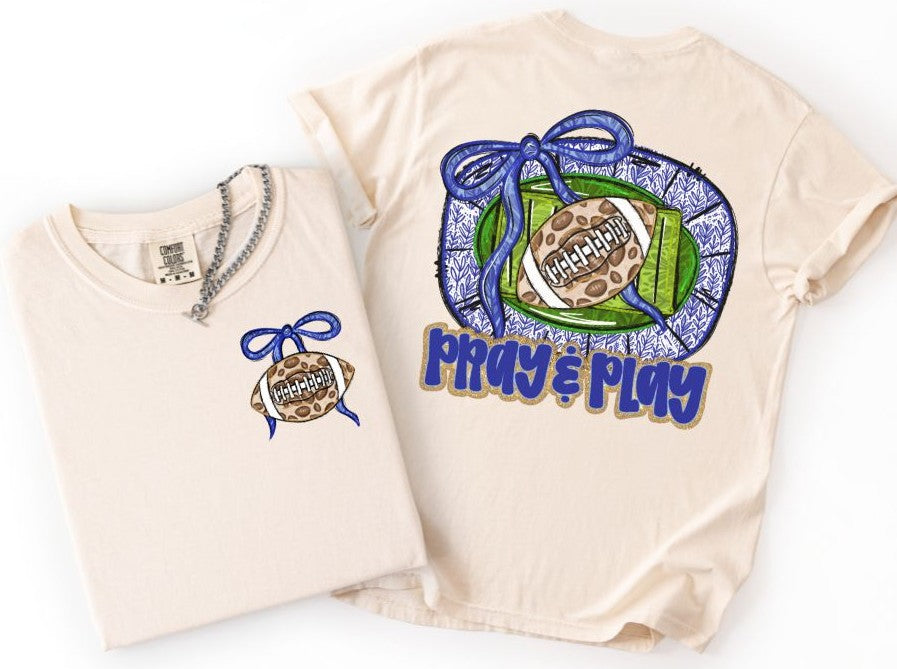 Pray and Play Football - Royal Blue (2-in-1 front/back design) - DTF