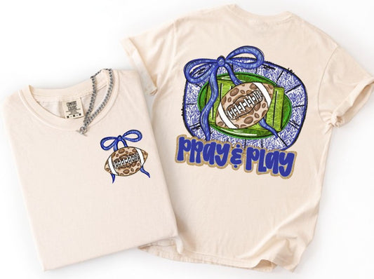 Pray and Play Football - Royal Blue (2-in-1 front/back design) - DTF