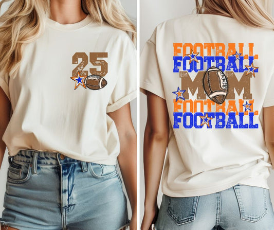 CUSTOM Football Mom with Number (2-in-1 front/back) - DTF