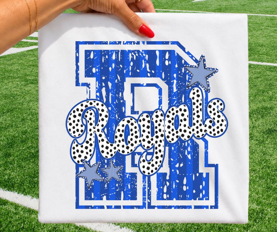 Royals - Royal Blue/White (Varsity Stripes & Dots Mascot) - DTF