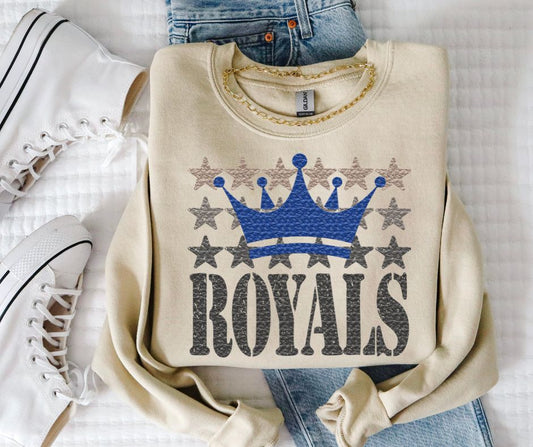 Royals (Faux Yarn and Stars Mascot) - DTF