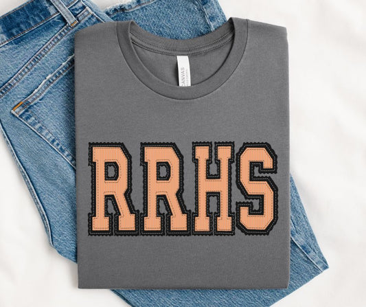 RRHS - Black/Orange (Prepster School Initials) - DTF