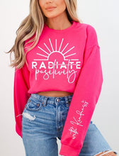 Load image into Gallery viewer, Radiate Positivity (FRONT and SLEEVE) - single color SPT
