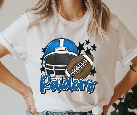 Raiders Mascot (stars - royal blue helmet) - DTF