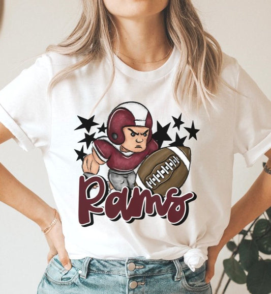 Rams Mascot (stars - maroon) - DTF