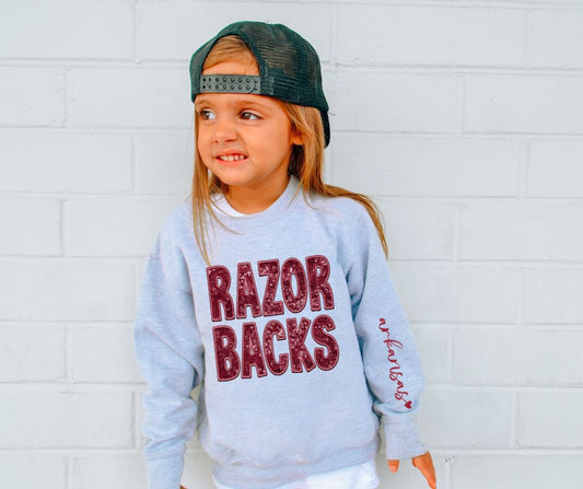 Razorbacks (Sequins/Embroidery look) - YOUTH - DTF