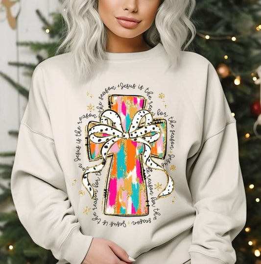 Jesus is the Reason for the Season (Cross w/bow) - DTF