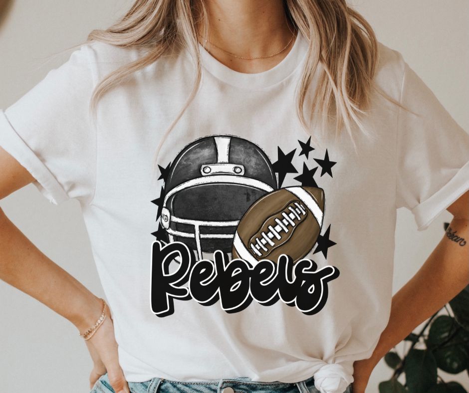 Rebels Mascot (stars -  black helmet) - DTF
