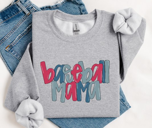 Baseball Mama (Red/Blue) - DTF