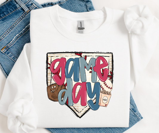 Game Day Baseball Home Plate (Red/Blue) - DTF