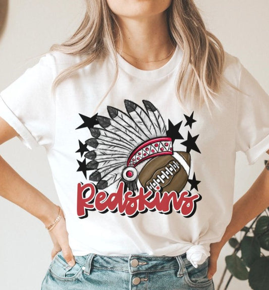 Redskins Mascot (stars - red) - DTF