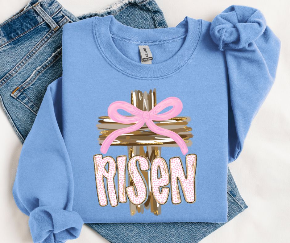 Risen Cross with bow - DTF