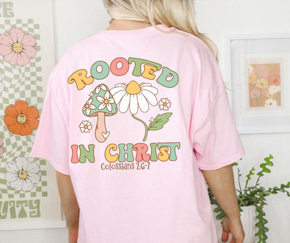 Rooted in Christ (2-in-1, front/back design) - DTF