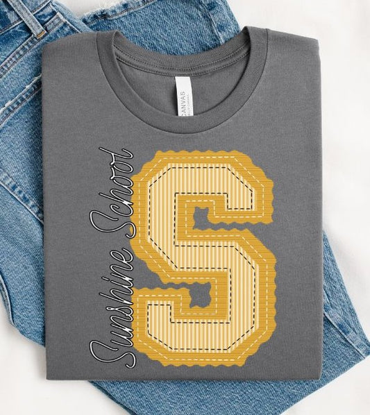 S - Sunshine School - Yellow Gold (Prepster Mascot) - DTF