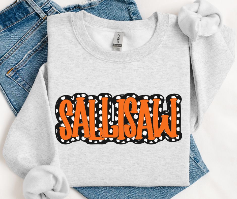 Sallisaw - Orange/Black (Polka Dot Stack Mascots) - DTF