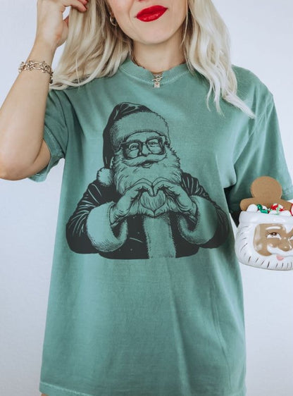 Santa Hand Heart - DTF