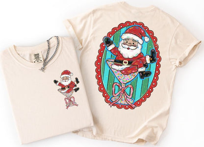 Santa Martini Glass (2-in-1 front/back transfer) - DTF