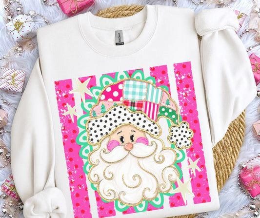 Santa (Preppy Polka Dot Patchwork) - DTF