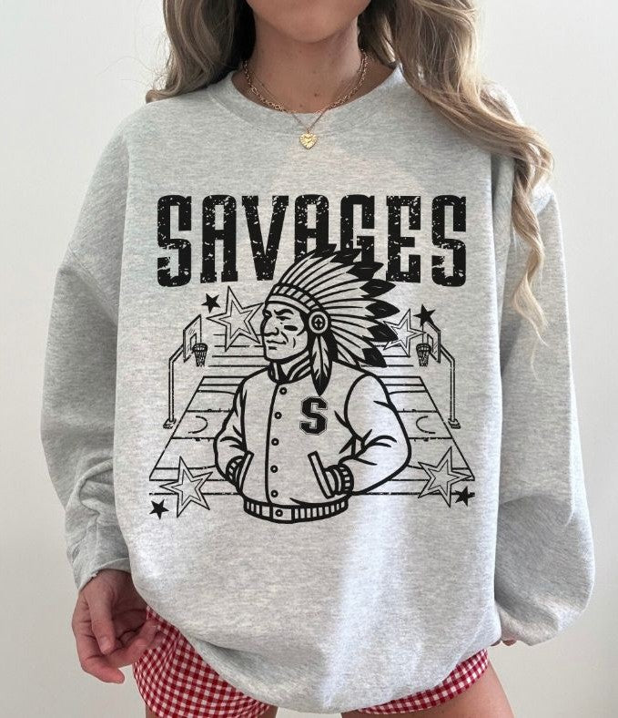 Savages (Basketball Letterman Mascot) - DTF