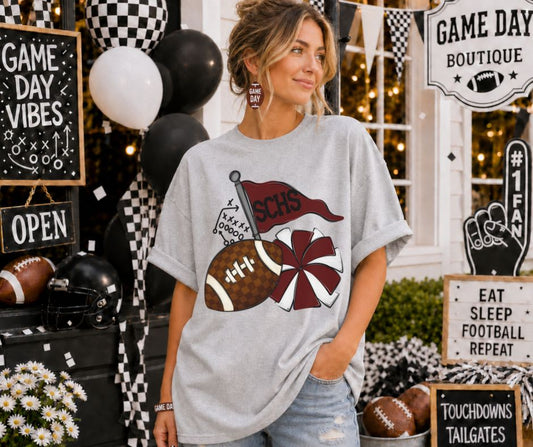 SCHS - Maroon (Gridiron Plays School Letters) - DTF
