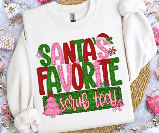 Scrub Tech (Santa's Favorite) - DTF