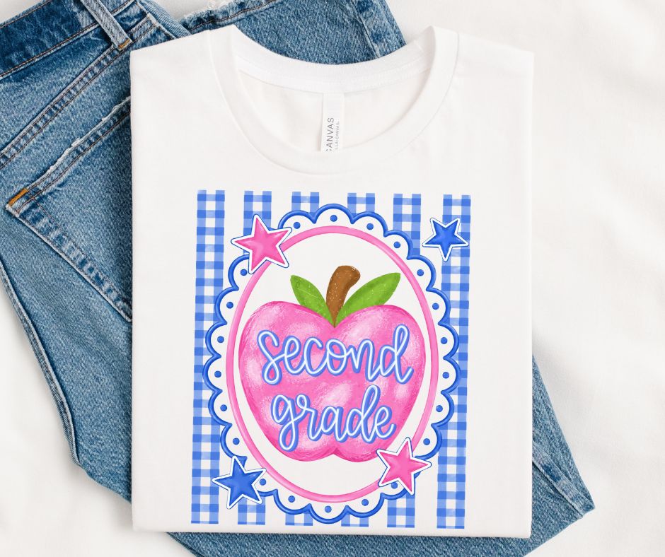 Second Grade (Preppy Teacher Apple Grade Level) - DTF