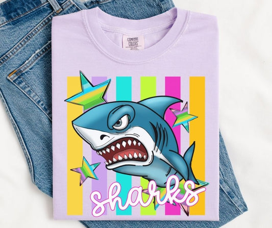 Sharks (Colorful Stripes Mascot) - DTF