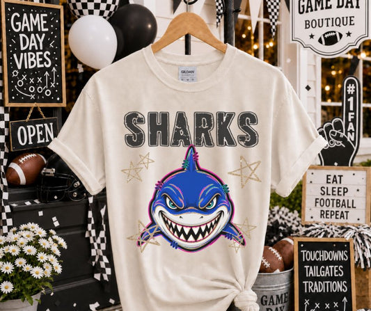 Sharks (Grunge Varsity Mascot) - DTF