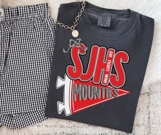 Mounties - SJHS/Red/Gray (Spirit Pennant Mascots) - DTF