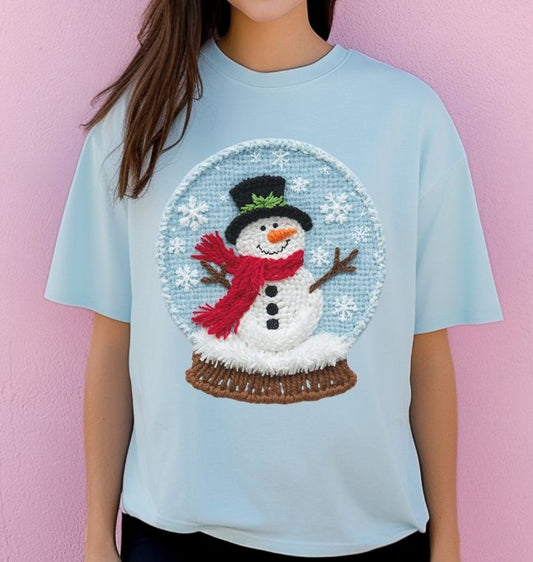 Snowman Snow Globe (Faux Yarn) - DTF