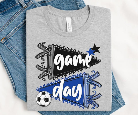 Game Day Sports Pennant  - Soccer (Prepster Royal Blue/Black) - DTF