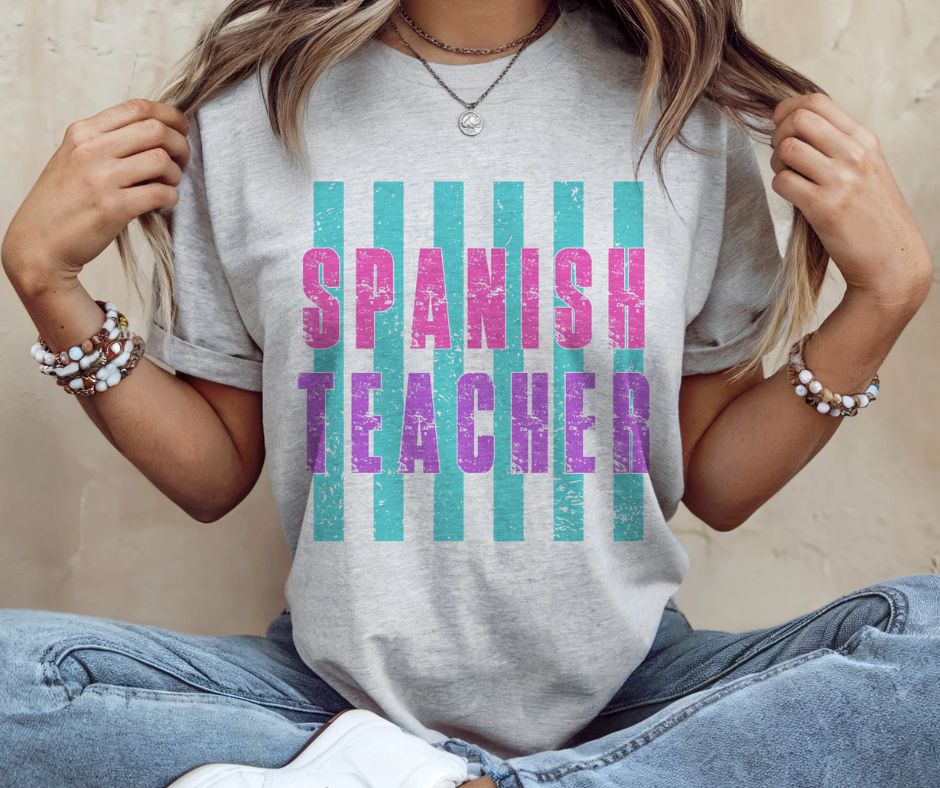 Spanish Teacher (School Stripes Grade Levels/Occupations) - DTF