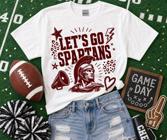 Spartans Maroon (Lets Go Doodle Leopard Mascot) - DTF