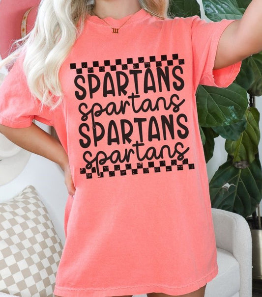Spartans (Stacked Single Color Mascot) - DTF