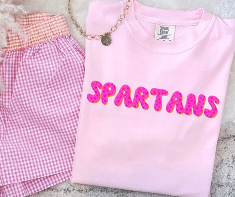 Spartans (Pink Bubble Stars Mascot) - DTF