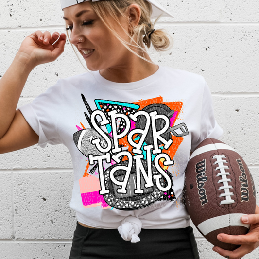 Spartans (Bright Retro Football Mascot) - DTF