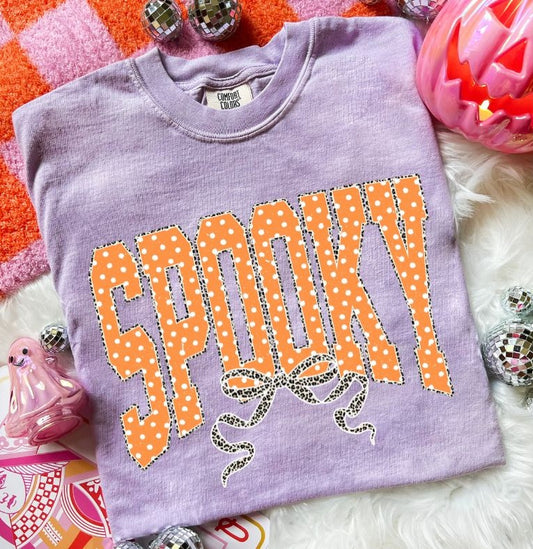 Spooky Polka Dotted Coquette (Orange) - DTF