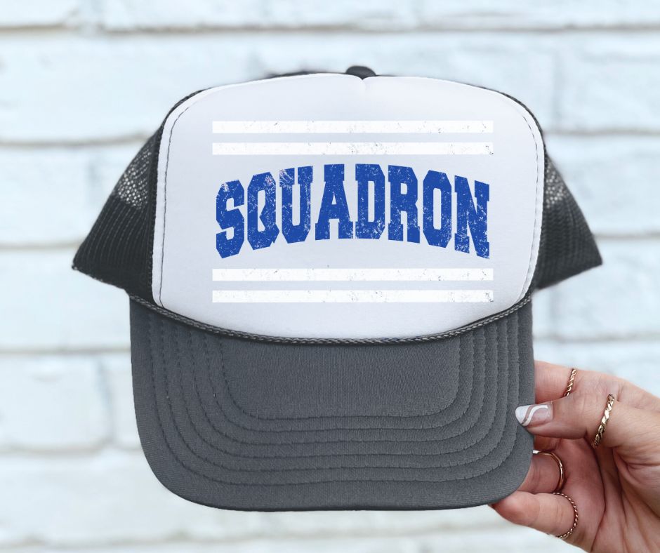 Squadron - Royal Blue/White (Mascot Distressed Lines) - DTF