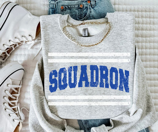 Squadron - Royal Blue/White (Mascot Distressed Lines) - DTF