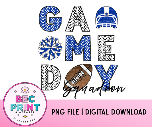 Squadron - Royal Blue/White (Game Day Football Collage) - Design PNG |  Digital Download | PNG file