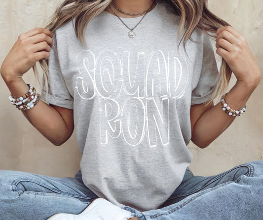 Squadron - White Outline (Spaced Out School Spirit) - DTF