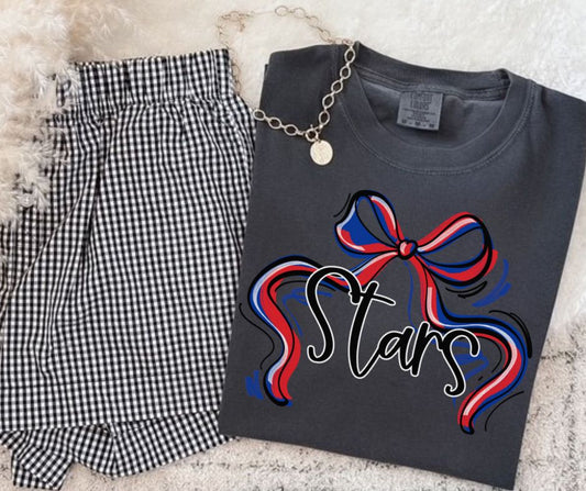 Stars - Royal Blue/Red (Ribbon Sports Bow School Spirit) - DTF
