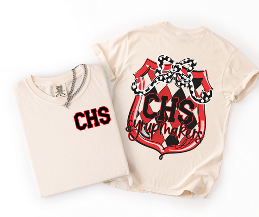 Syrupmakers - CHS/Red/Bow (School Crest Mascots 2-in-1 front/back) - DTF