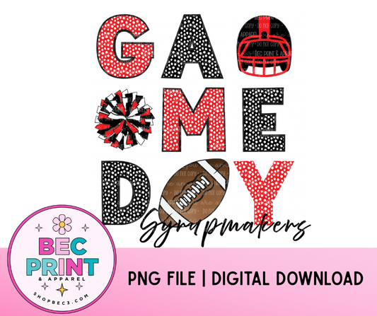 Syrupmakers - Red/Black (Game Day Football Collage) - Design PNG |  Digital Download | PNG file