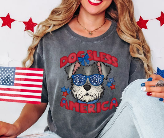 Dog Bless America (Schnauzer) - DTF