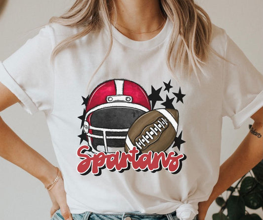 Spartans Mascot (stars -  red helmet) - DTF