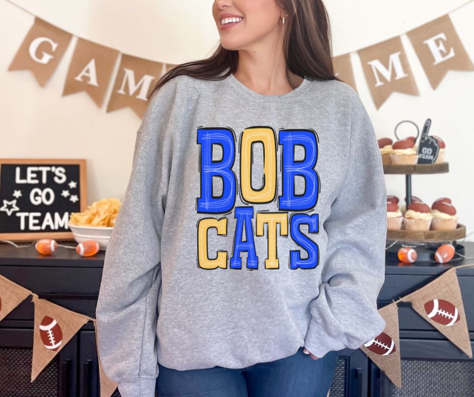 Bobcats - royal blue/yellow (Sporty Mascots) - DTF